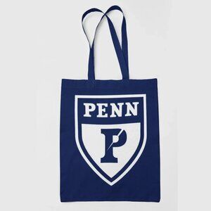 NEW UPenn University Pennsylvania Quakers Logo Canvas Medium Tote Bag NAVY